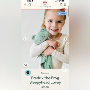 Little Sleepies Fredrik the Frog Sleepyhead Lovey